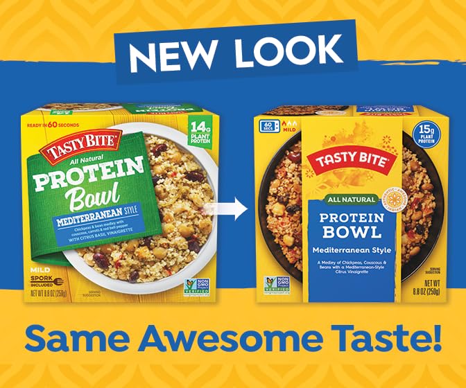 TASTY BITE Mediterranean Protein Bowl, 8.8 Ounce, Pack of 6, Ready to Eat, Microwaveable, Vegan, 14 Grams Plant Protein - Image 2